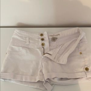 High waisted white shorts